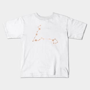 Pisces Zodiac Constellation in Rose Gold Kids T-Shirt